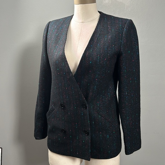 Vintage Gentleman’s Lady Double Breasted Blazer Navy size small - Picture 3 of 16